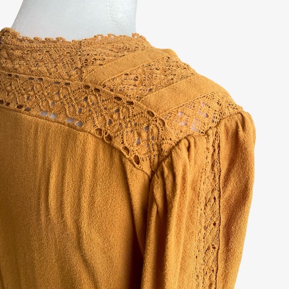 J. Crew Point Sur Lacey Top Marled Mushroom Gold Yellow 8 EUC - Picture 11 of 16